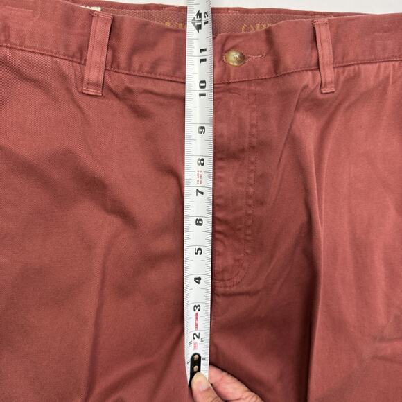 Orvis Pants Mens 34 Rust Surf Washed Cotton Chino Unfinished Hem Straight Leg - Picture 7 of 10